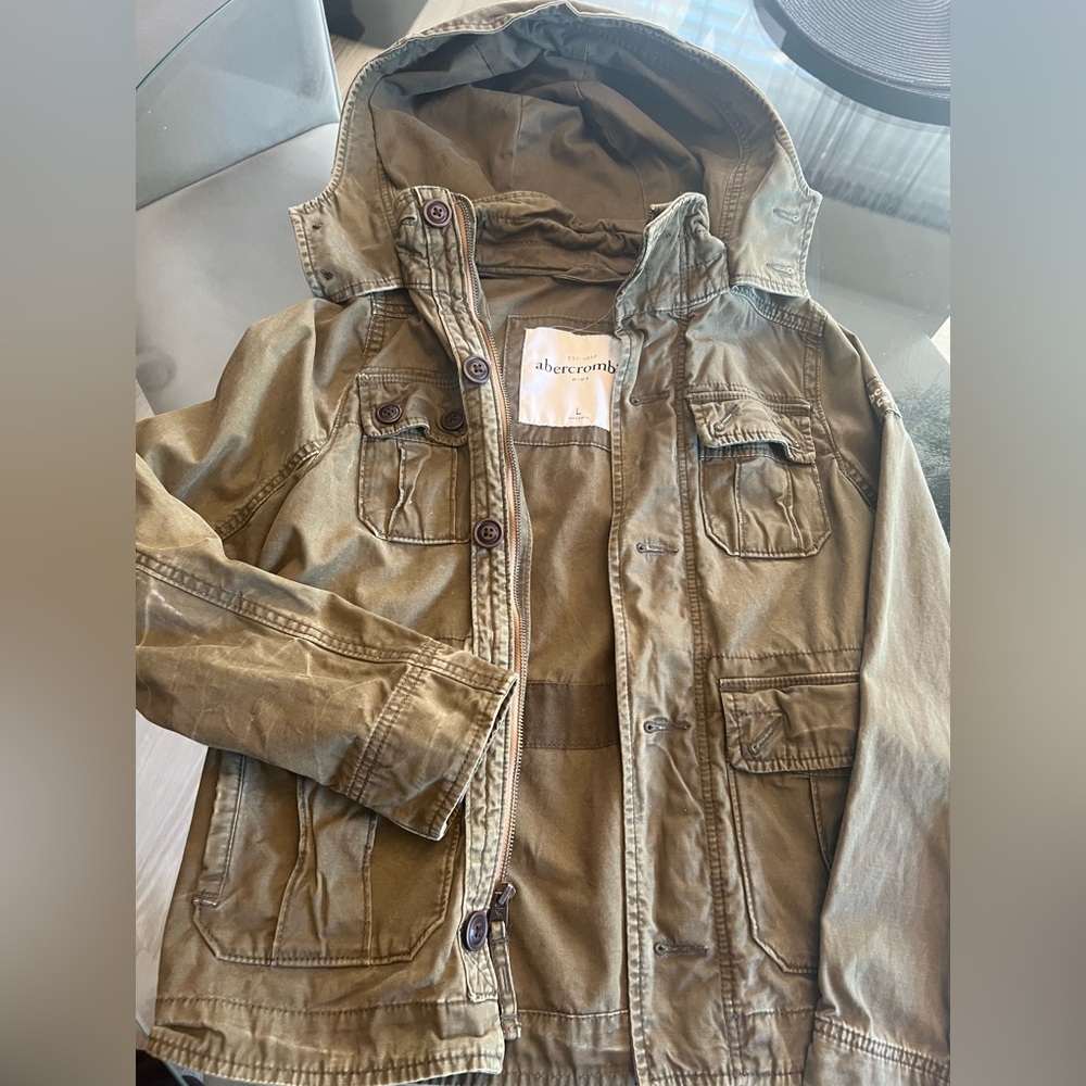 Abercrombie kids military jacket size L